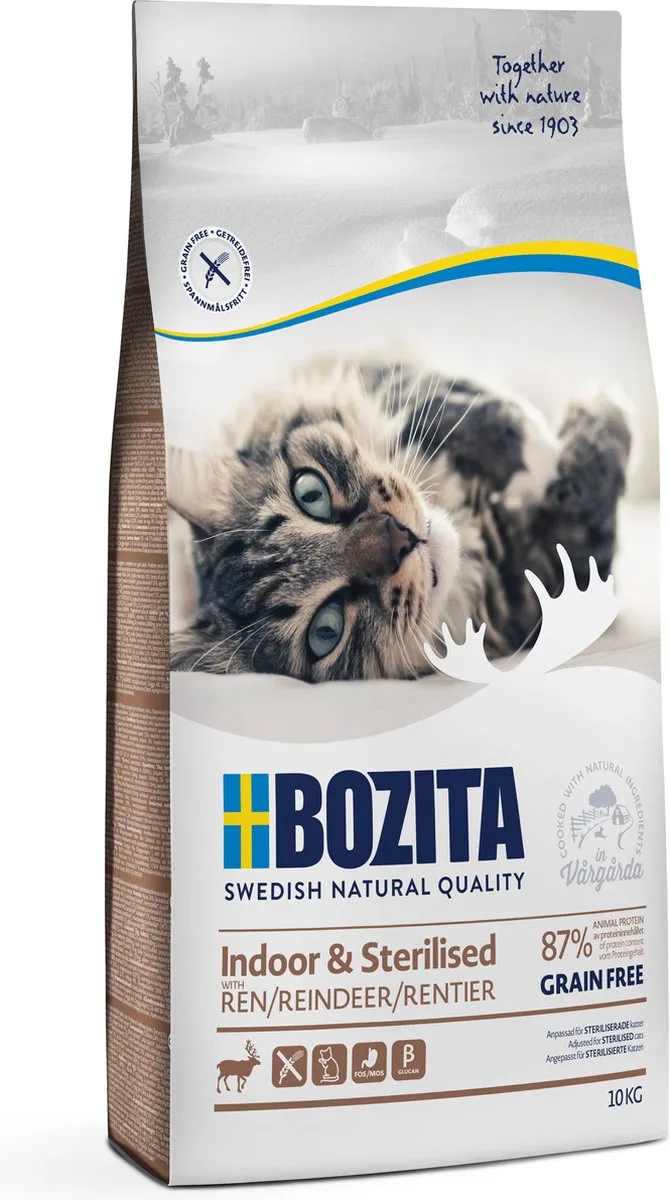Indoor & Sterilised Grain Free - 10 kg - Rendier de Bozita – photo produit