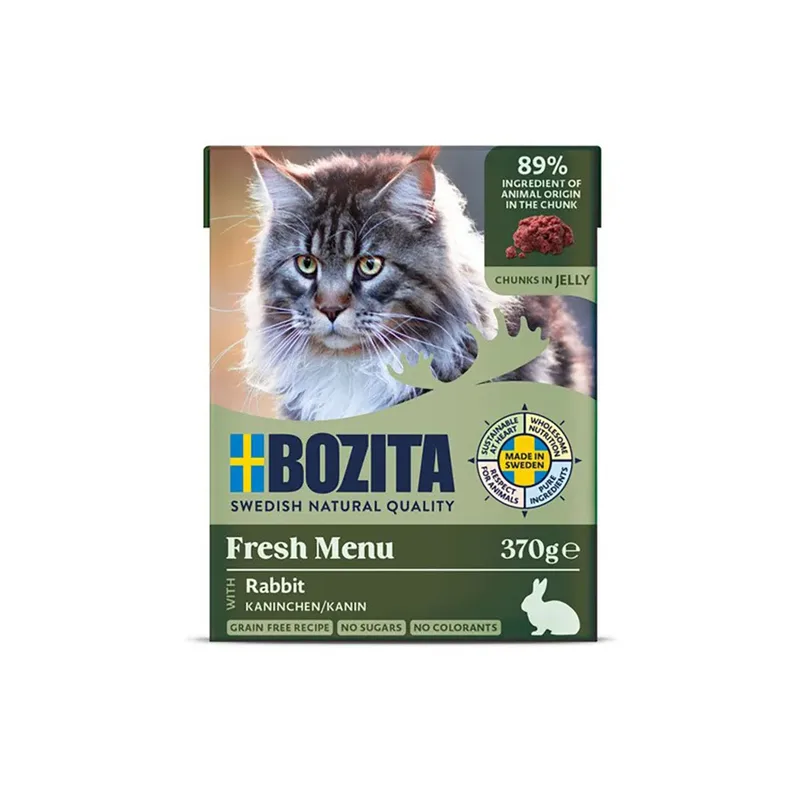 Mit Kaninchen – Stückchen Nassfutter In Gelee Für Katzen von Bozita – Produktfoto