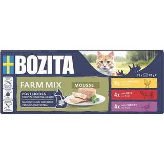 Mousse Mixed Farm 12 x 85 g, Nassfutter für: Katze von Bozita – Produktfoto 2 von 5