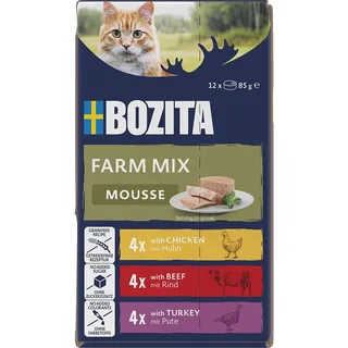 Mousse Mixed Farm 12 x 85 g, Nassfutter für: Katze von Bozita – Produktfoto 5 von 5