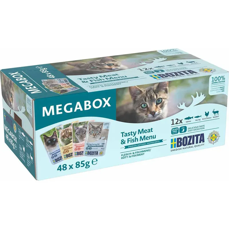 Natvoer Voor Katten In Maaltijdzakjes Cis Megabox 48x85g de Bozita – photo produit