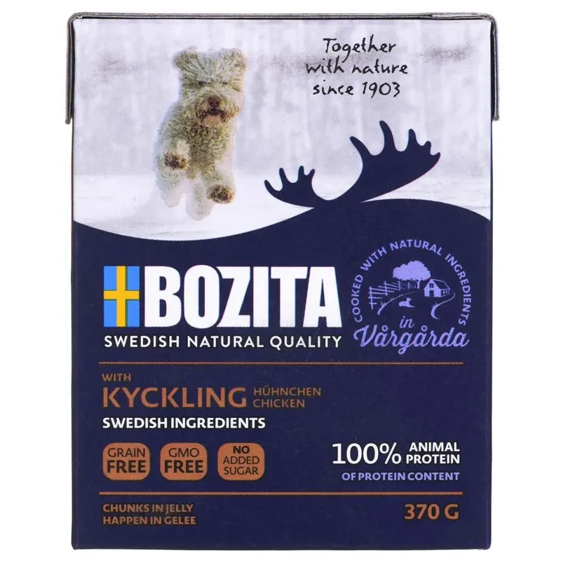 Morceaux De Viande D´élan Suédois De Qualité Naturelle Nourriture Humide Pour Chiens 370g de Bozita – photo produit 1 sur 3