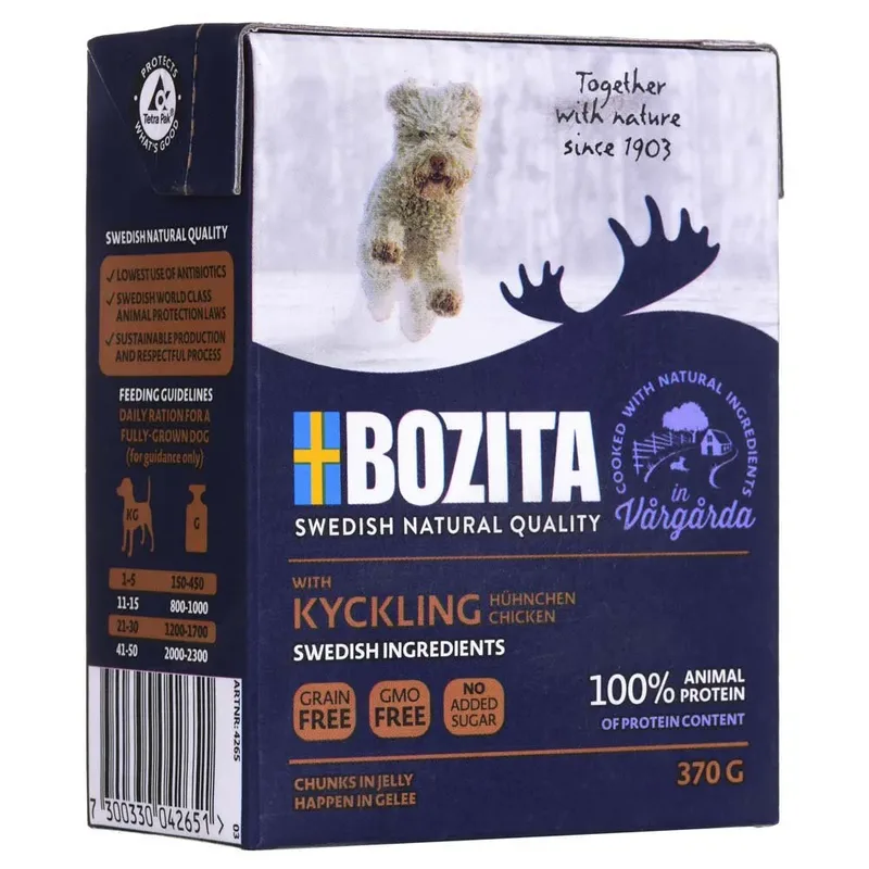 Morceaux De Viande D´élan Suédois De Qualité Naturelle Nourriture Humide Pour Chiens 370g de Bozita – photo produit 2 sur 3