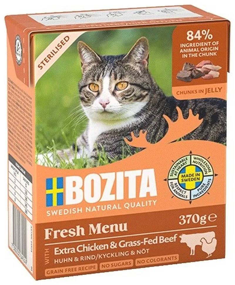 Menu Frais Stérilisé Extra Poulet Avec Nourriture Humide Pour Chiens Au Boeuf 370g de Bozita – photo produit