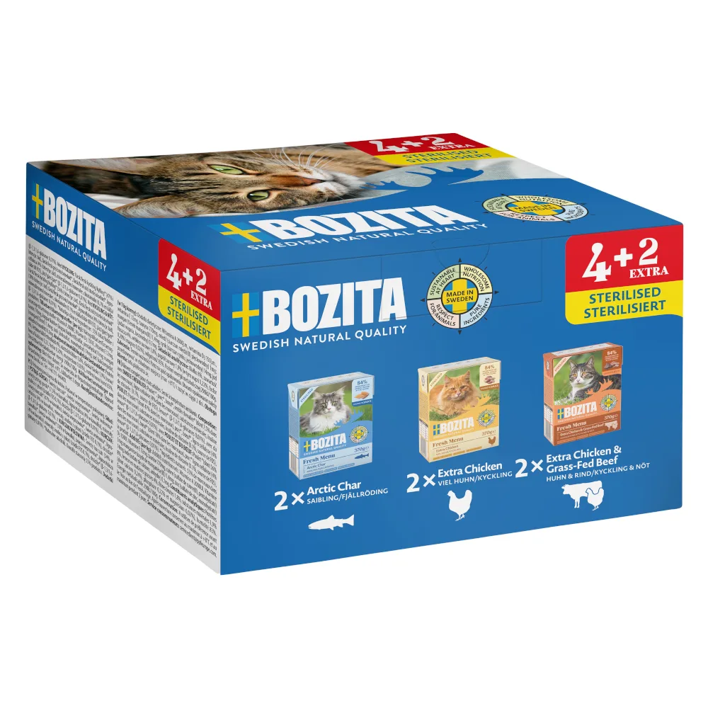 Tetra Stukjes in Gelei 6 x 370 g Kattenvoer - Sterilized Mix (3 soorten) van Bozita – productfoto