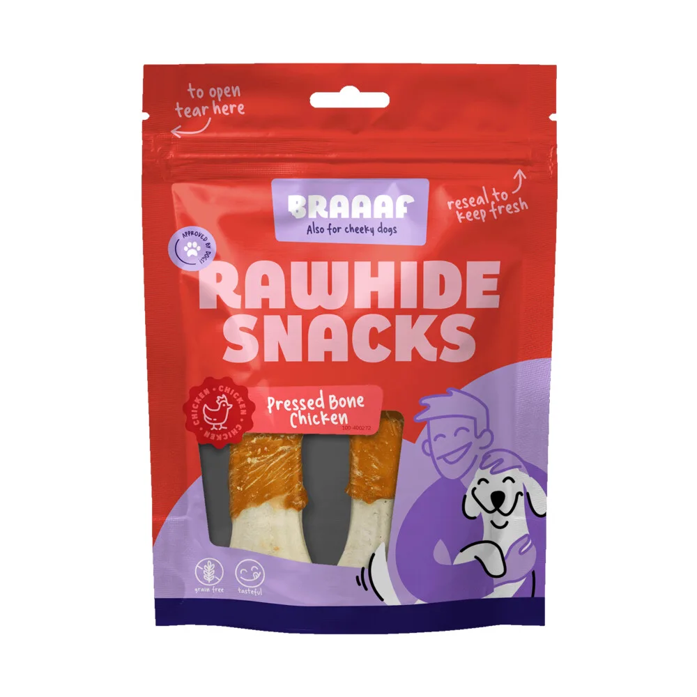 3x Braaaf Hondensnack Geperst Bot Kip 12,5 cm 130 gr by Braaaf – product photo