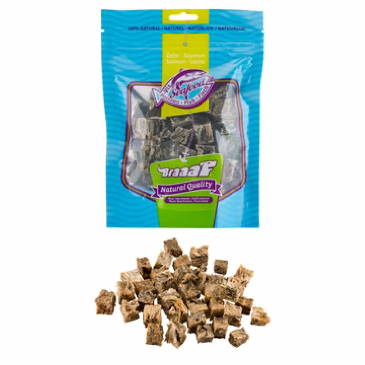 8x Braaaf Vissnack Zalmhuid Cubes 70 gr by Braaaf – product photo