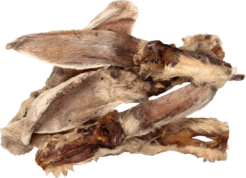 Hondensnack Butchery Konijnenoren met Haar - 80 gr by Braaaf – product photo