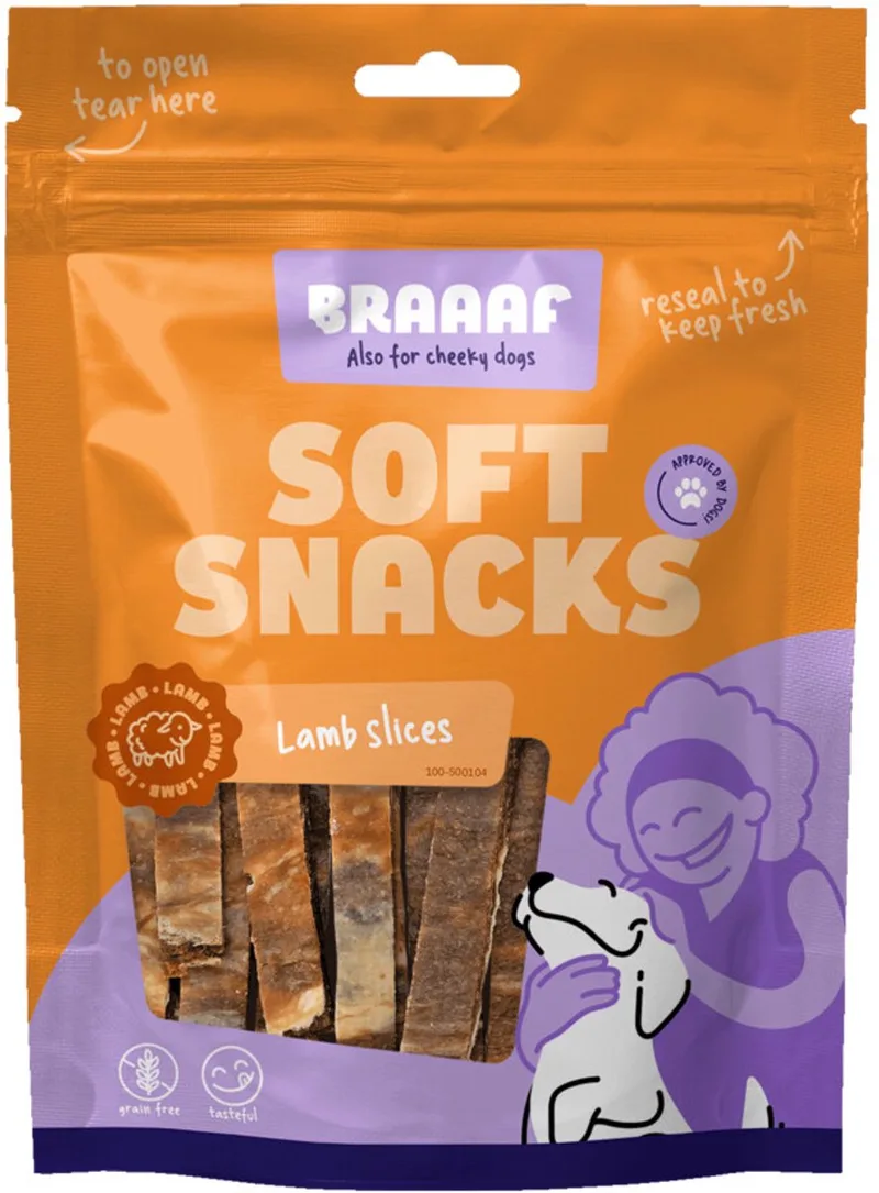 Hondensnack Reepjes Lamsvlees met Vis - 10 x 85 gr - Voordeelverpakking by Braaaf – product photo