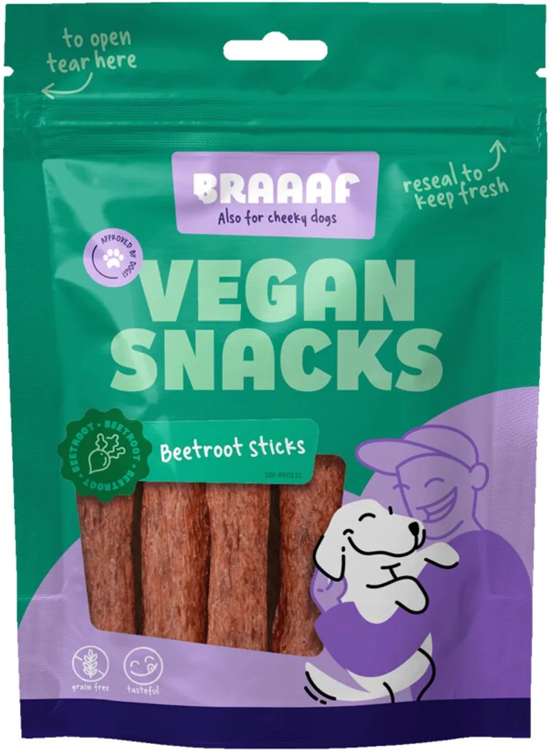 Hondensnack Sticks Bieten 12 cm - 10 x 80 gr - Voordeelverpakking by Braaaf – product photo