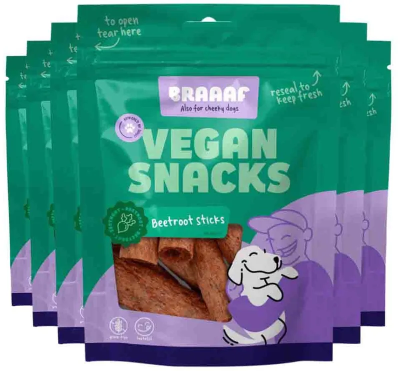 Hondensnack Sticks Pompoen 12 cm - 6 x 80 gr - Voordeelverpakking von Braaaf – Produktfoto