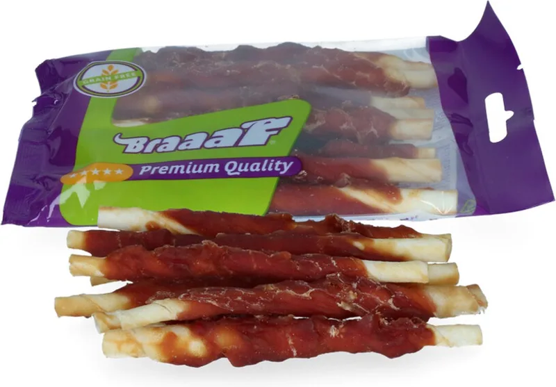 Roll Sticks eend - hondensnacks - hondensnoepjes - honden kauwsticks - kauwstaafjes by Braaaf – product photo