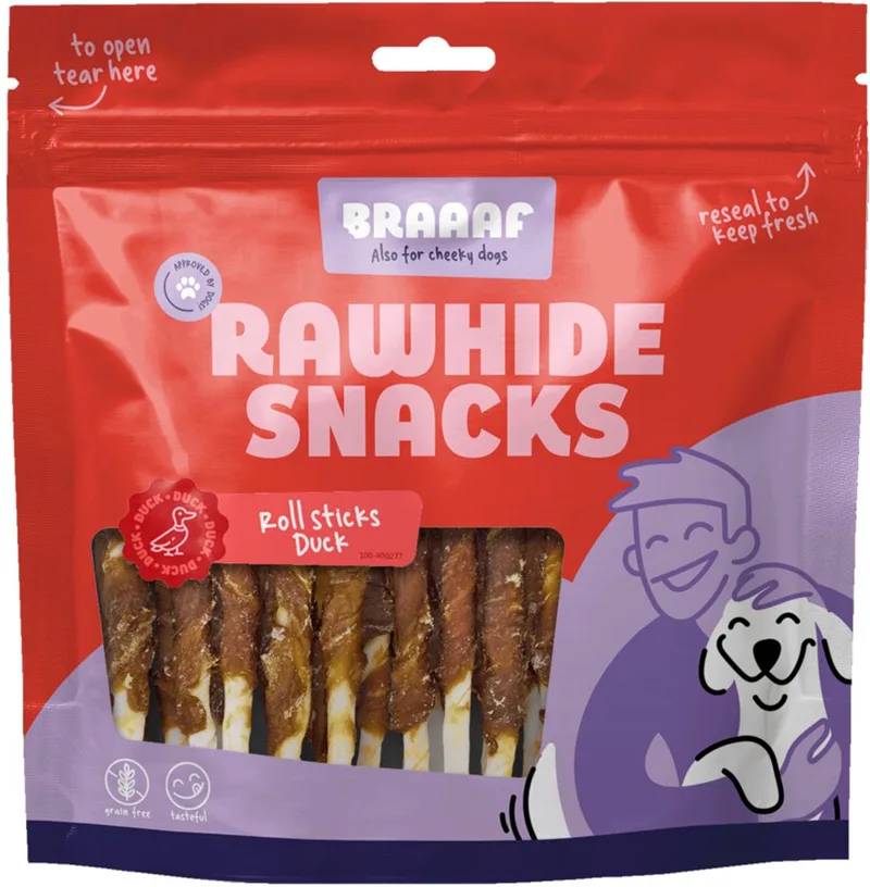 roll sticks Hondensnack - Eend - 12,5 cm - 30 Stuks by Braaaf – product photo
