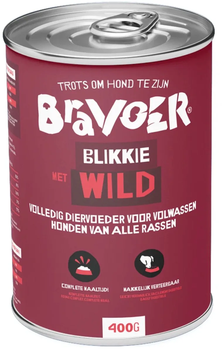 Blikkie met wild 400g - 12 stuks by Bravoer – product photo