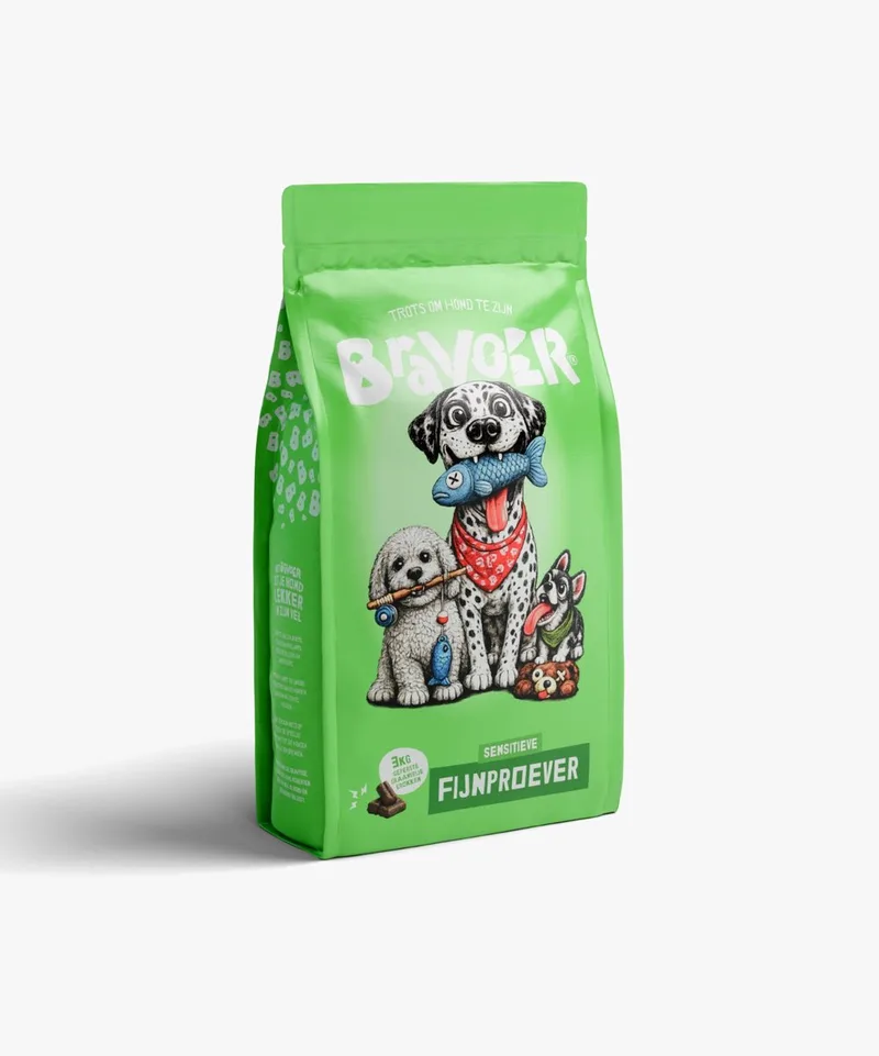 Sensitieve Fijnproever 3 kilo geperste hondenbrokken hypoallergeen adult by Bravoer – product photo