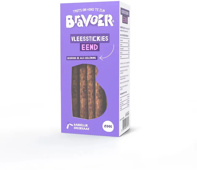 Vleesstickies Eend 200 gram - Hondensnacks