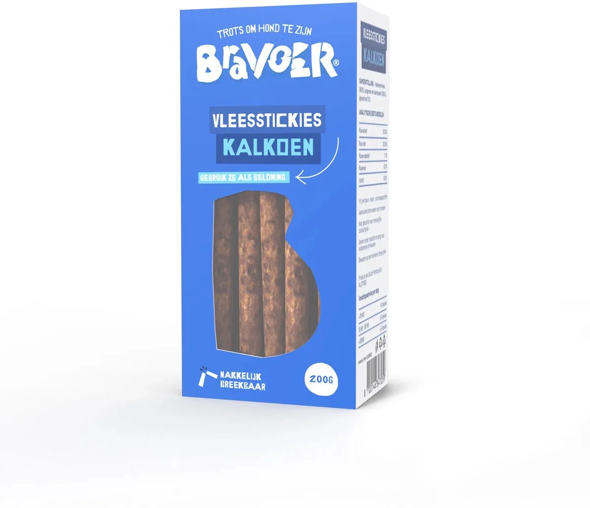 Vleesstickies Kalkoen 200 gram de Bravoer – photo produit
