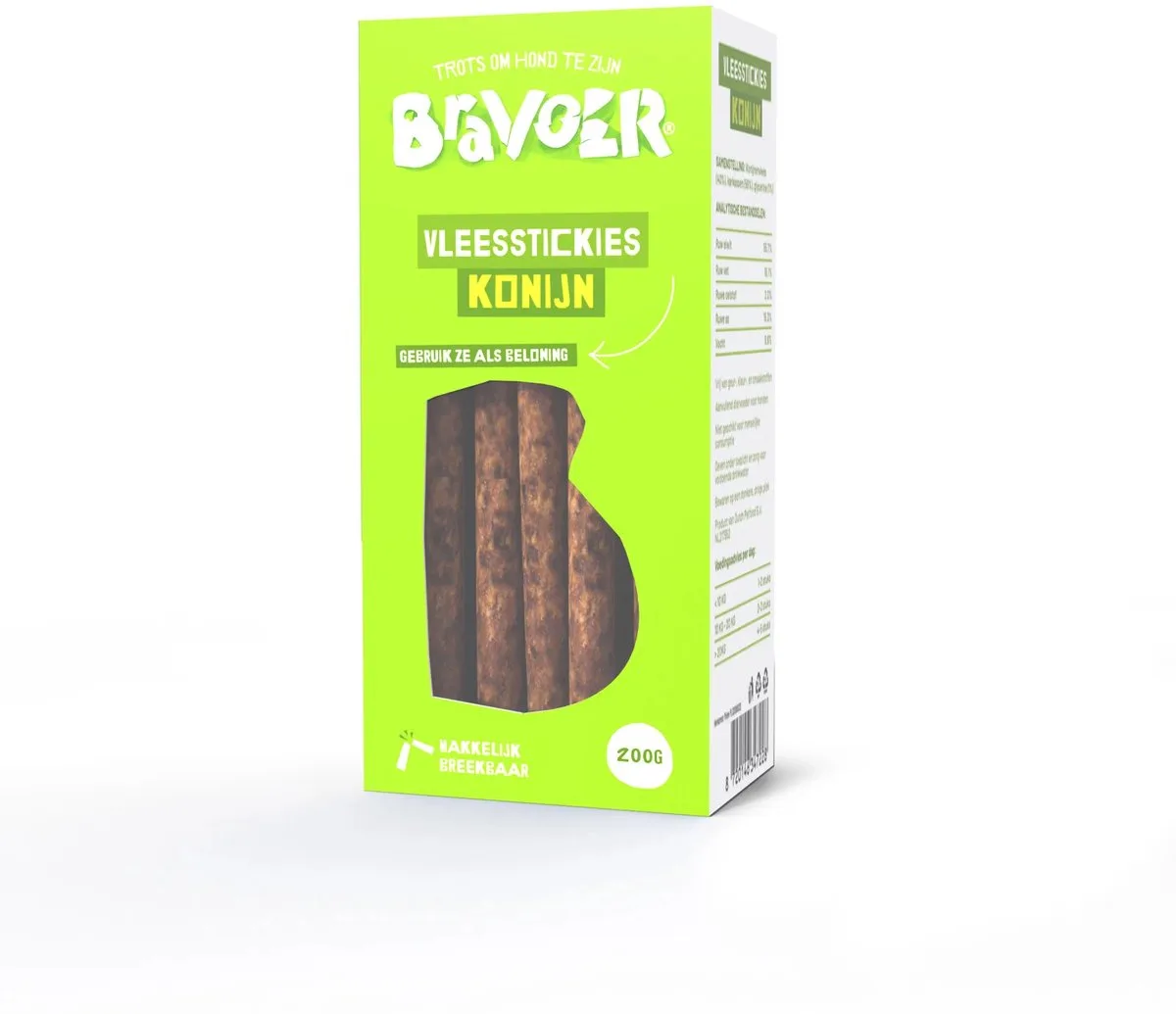 Vleesstickies Konijn 200 gram de Bravoer – photo produit