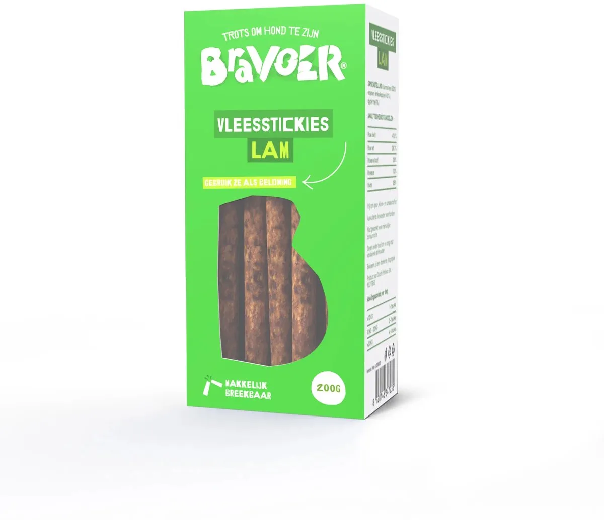 Vleesstickies Lam 200 gram de Bravoer – photo produit