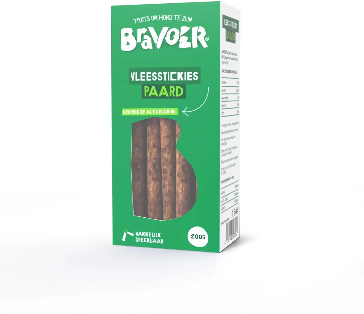 Vleesstickies Paard 200 gram de Bravoer – photo produit