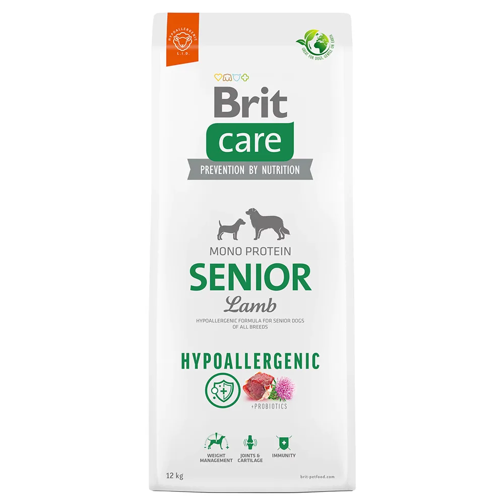 12kg Brit Care Dog Hypoallergenic Senior Lam & Rijst droogvoer voor honden van Brit – productfoto