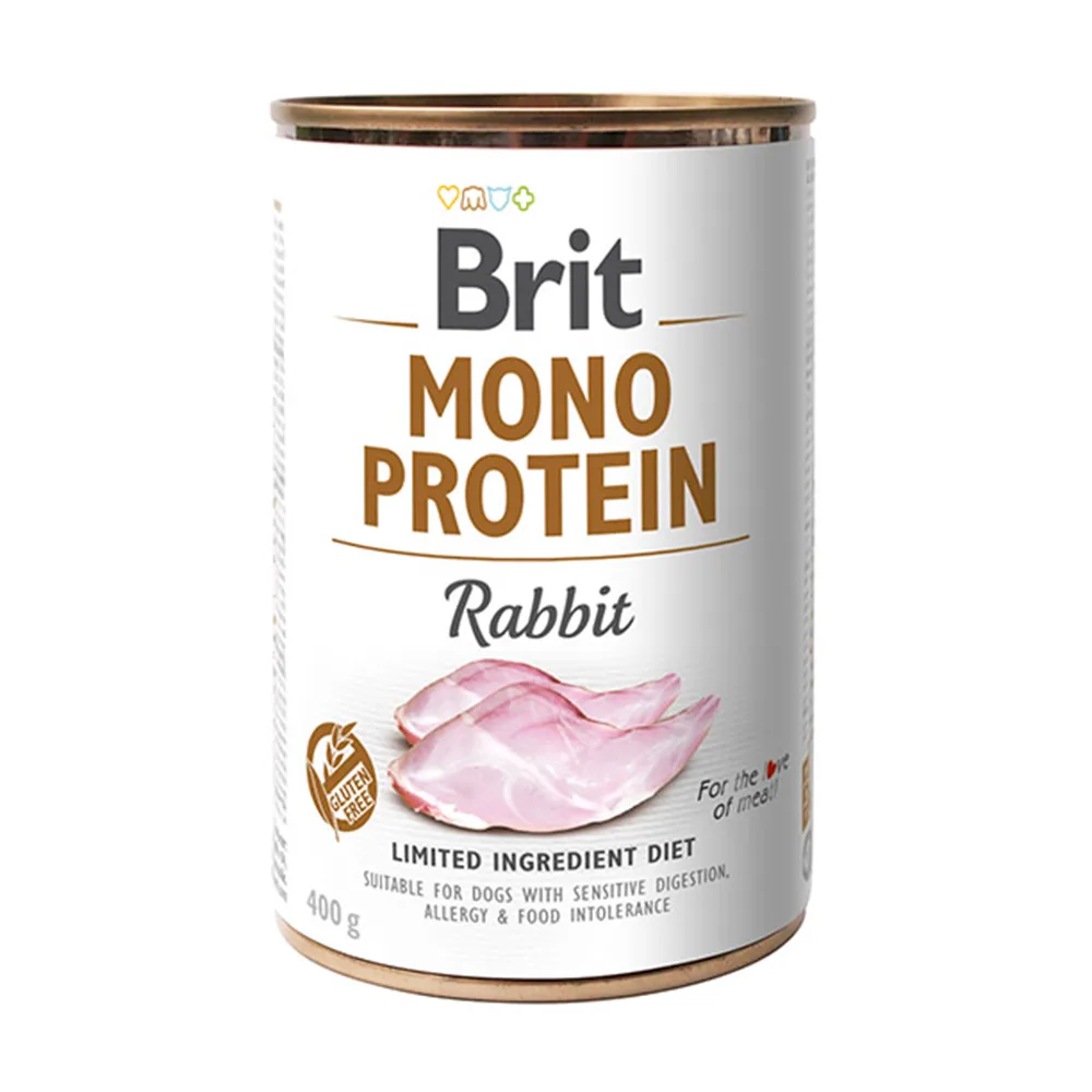 12x 400g Brit Mono Protein Konijn hondenvoer nat de Brit – photo produit