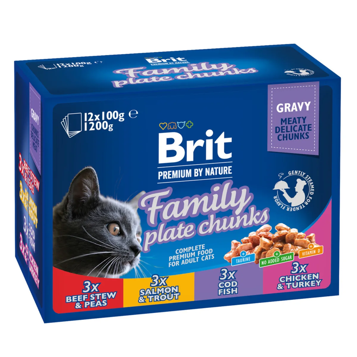12x100g Family Plate Brit Premium Cat natvoer voor katten by Brit – product photo
