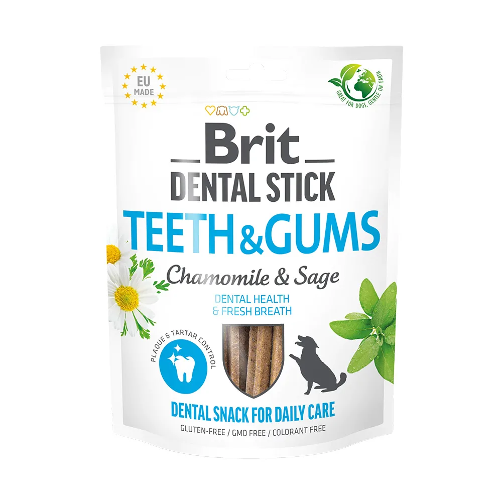 251g (7 stuks) Brit Dental Stick voor tanden en tandvlees met kamille en salie hondensnacks van Brit – productfoto