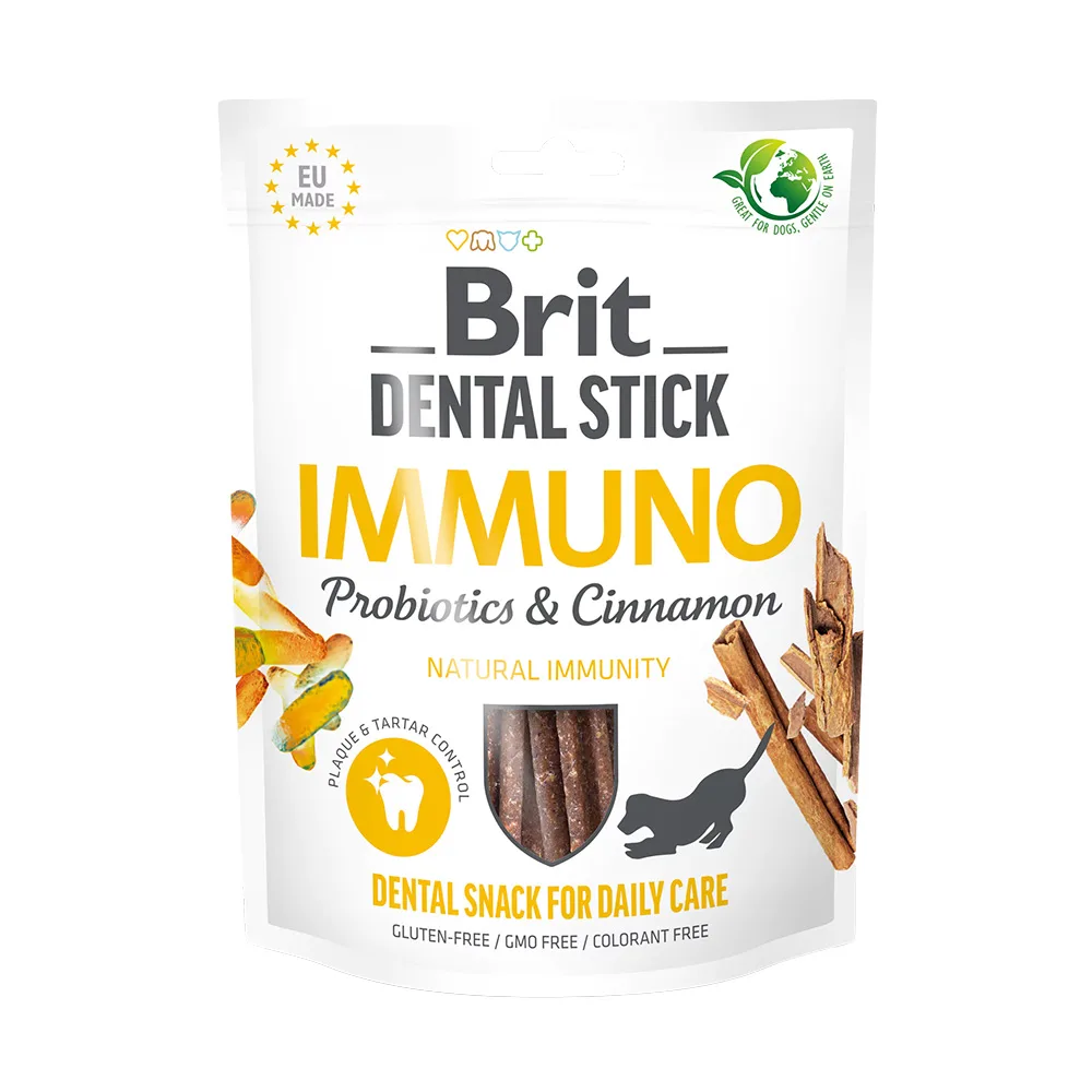 251g (7st) Brit Dental Stick Immuno met probiotica & kaneel hondensnacks fra Brit – produktbillede