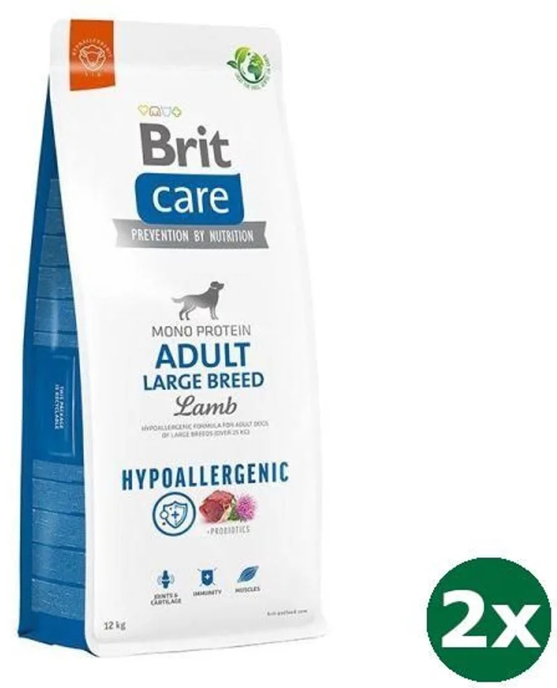 2x12 kg Brit care hypoallergenic adult large breed hondenvoer by Brit – product photo