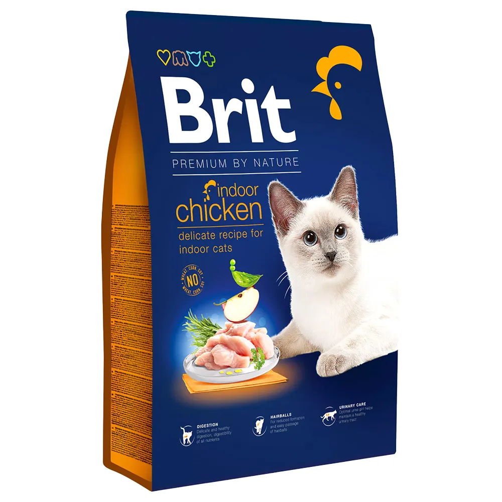 2x8kg Brit Premium by Nature Cat Indoor Kip kattenvoer droog van Brit – productfoto