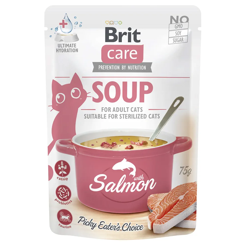 30x75g Brit Care soep voor katten zalm hondenvoer nat van Brit – productfoto