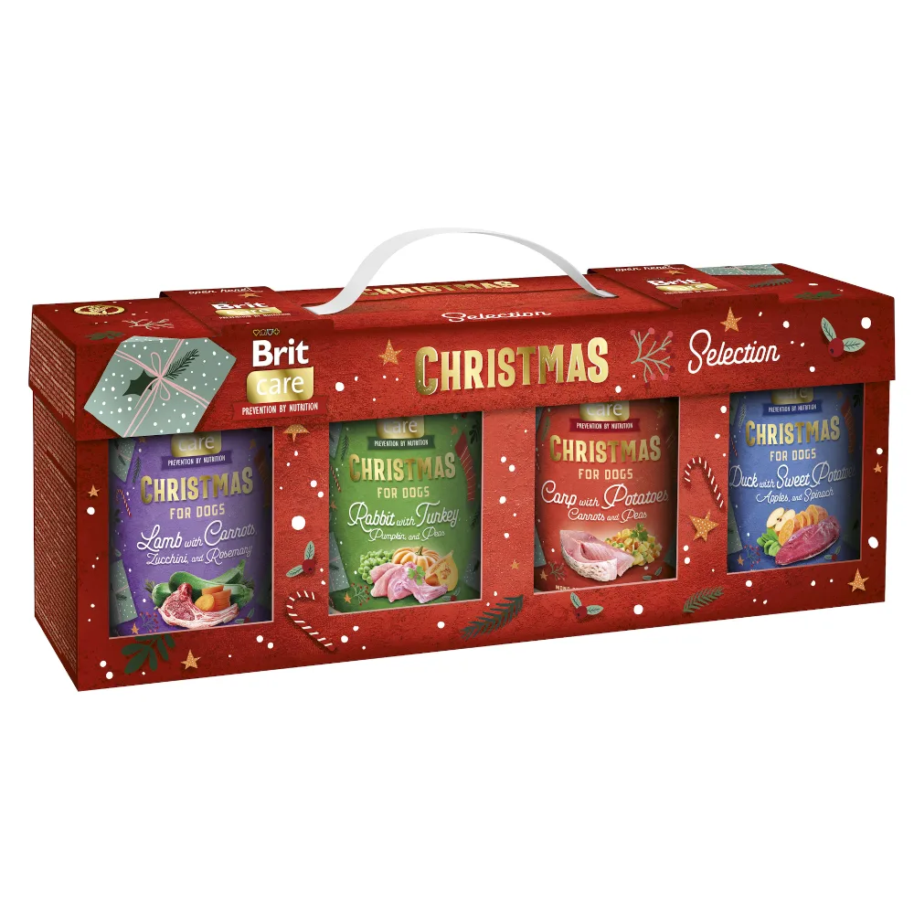 4x400g Brit Care Christmas Edition nat hondenvoer de Brit – photo produit