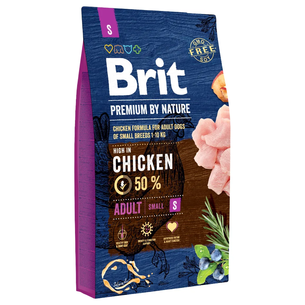 8 kg Brit Premium by Nature Adult S Droog Hondenvoer de Brit – photo produit