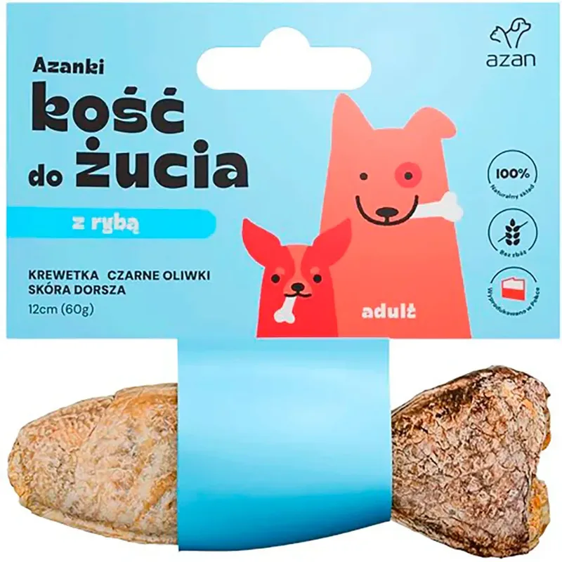 Azanki Knochen Mit Garnelen Und Schwarzen Oliven In Kabeljauhaut Geformt Wie Ein Fisch-leckerli Für Hunde 12 Cm von Brit – Produktfoto