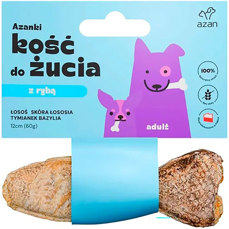 Azanki Bot Met Zalm In Zalmhuid Met Tijm En Basilicum In Visvorm Hondensnack 12 Cm de Brit – photo produit