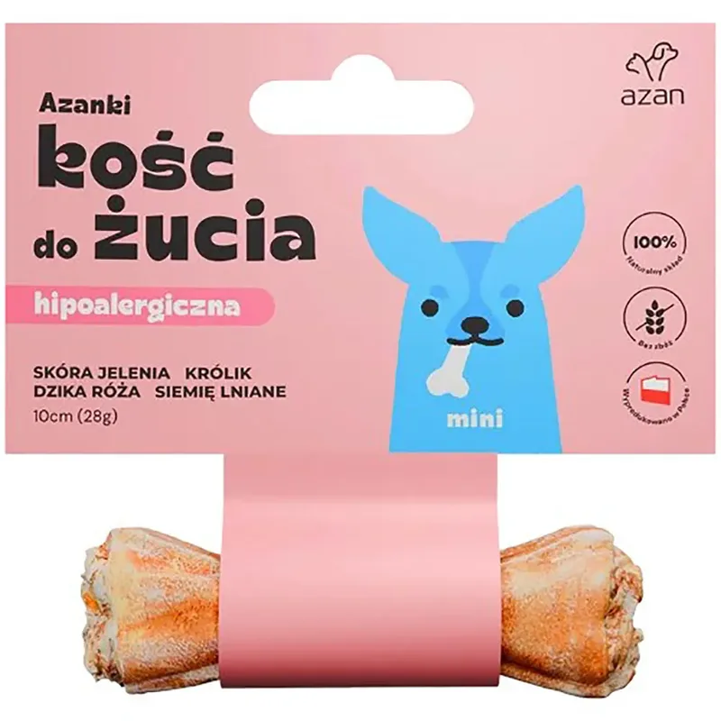 Azanki Os Hypoallergénique En Peau De Cerf Avec Lapin Et Graines De Lin Mini Friandise Pour Chien 10 Cm de Brit – photo produit