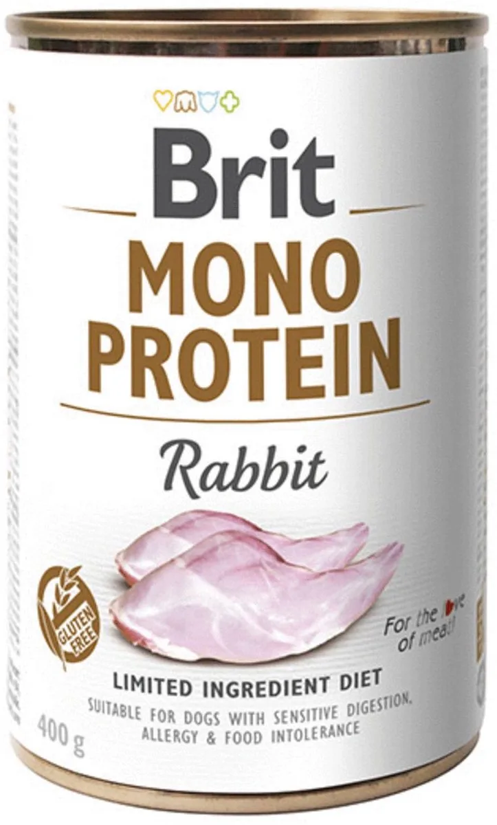 Blik Care Mono Protein 400 g - Hondenvoer - 6 x Konijn by Brit – product photo