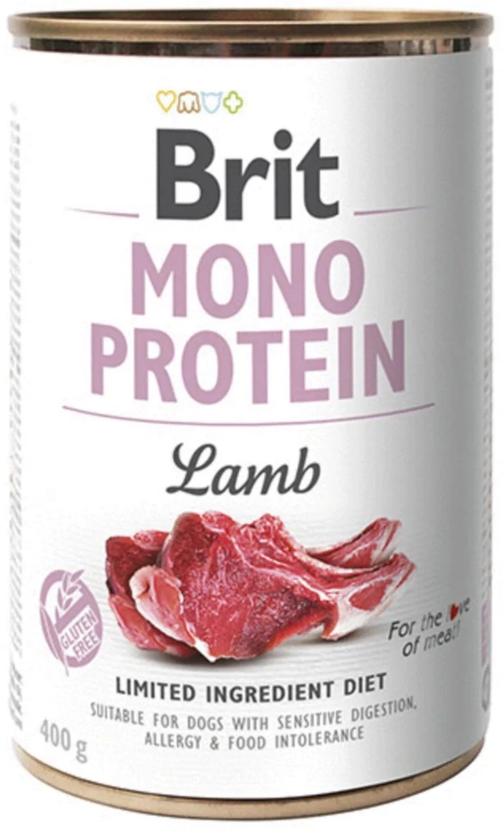 Blik Care Mono Protein 400 g - Hondenvoer - 6 x Lam de Brit – photo produit