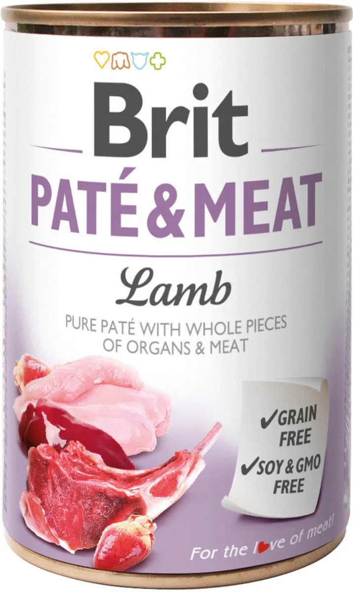Blik Paté & Meat 400 g - Hondenvoer - 6 x Lam by Brit – product photo