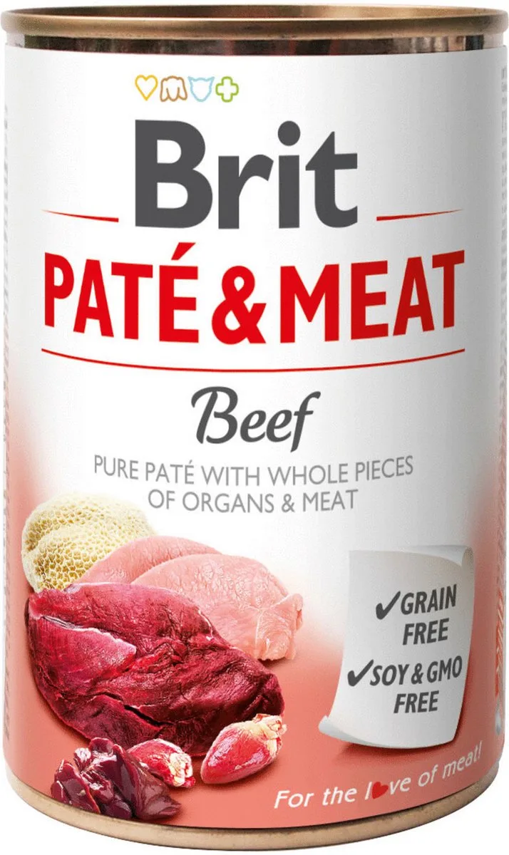 Blik Paté & Meat 400 g - Hondenvoer - 6 x Rundvlees von Brit – Produktfoto