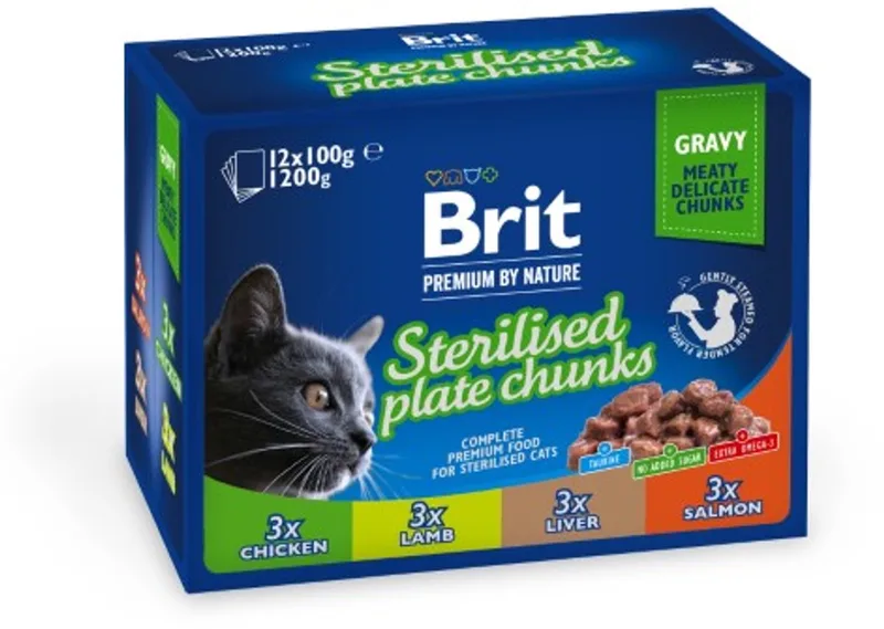 BP Cat Pouches - Sterilised Plate 12 x 100 g by Brit – product photo 1 of 4