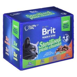 BP Cat Pouches - Sterilised Plate 12 x 100 g by Brit – product photo 2 of 4