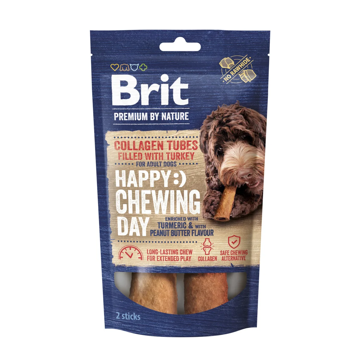 by Nature CollagenTubes met kalkoen, 2 stuks hondensnacks van Brit – productfoto