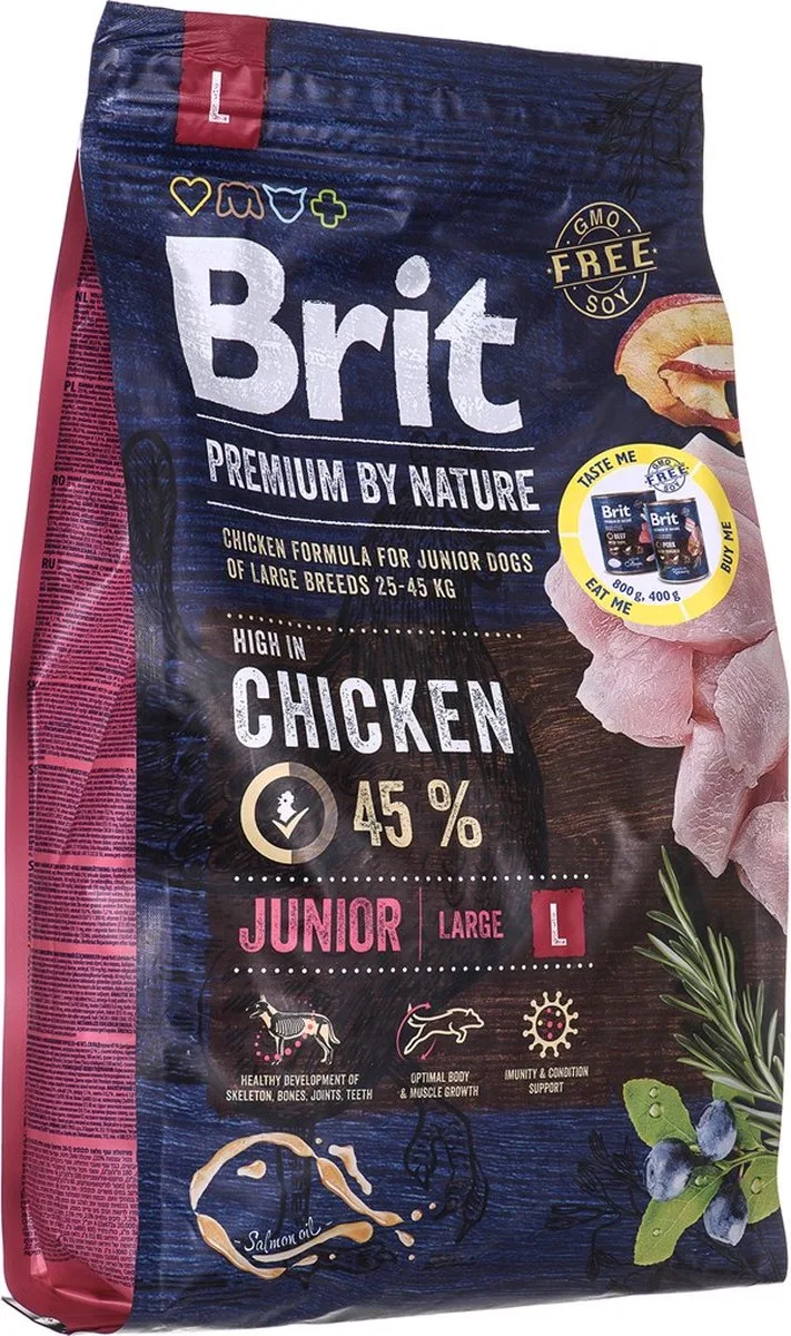 by Nature Junior L - Droog hondenvoer - Kip 3 kg by Brit – product photo