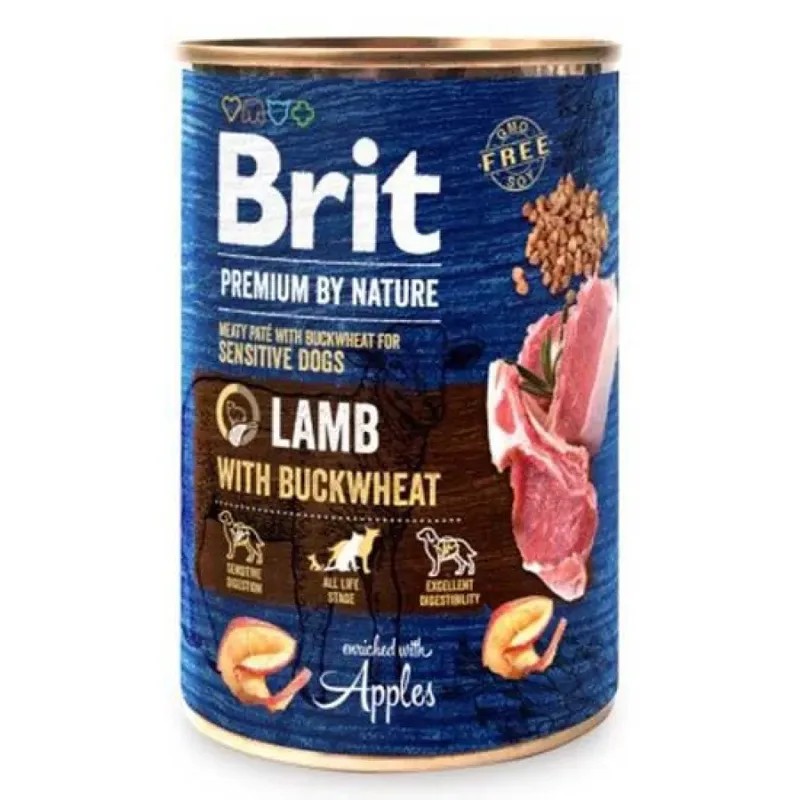 By Nature Lam Met Boekweit Natvoer Voor Honden 400g by Brit – product photo