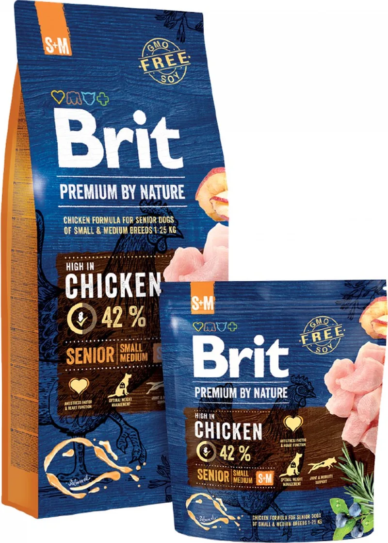 by Nature Senior S+M Hondenvoer - 3 kg de Brit – photo produit