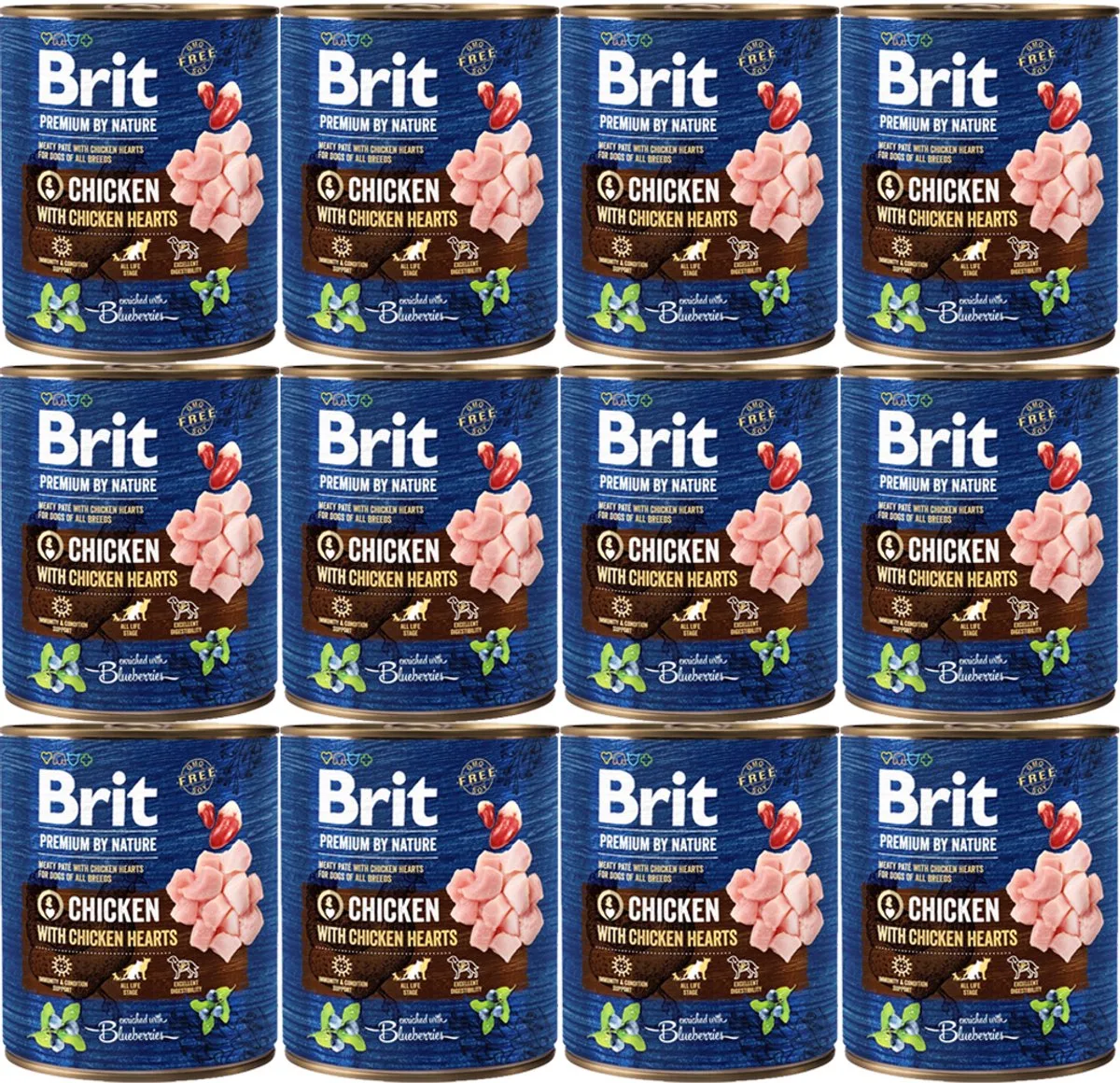 by Nature Serie - Kip en Hart Natvoer - Evenwichtige Voeding - Rijk aan Vitaminen by Brit – product photo