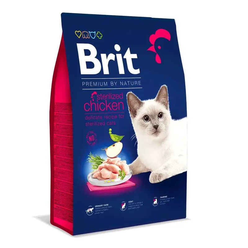 Nourriture Pour Chats Au Poulet Premium By Nature Sterilised 8kg de Brit – photo produit