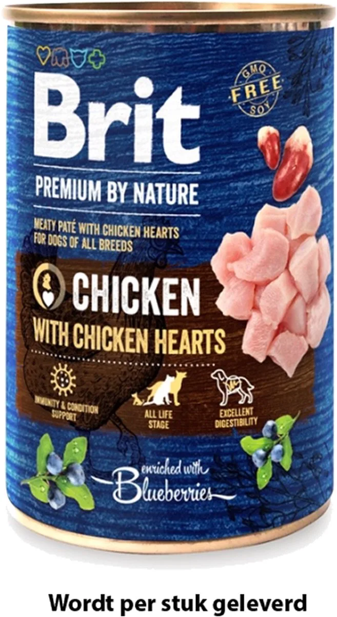 Cans Chicken with Hearts 400 g (6) van Brit – productfoto